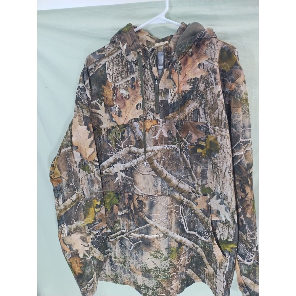 Red Head Mossy Oak Camo- Hunting  Pullover Hoodie Men's  SIZE XL Sweater 1/4 Zip